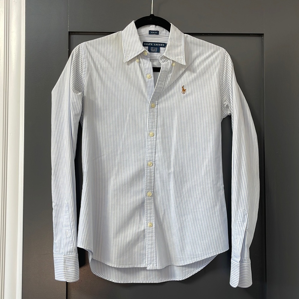 COPY - Ralph Lauren Slim Fit Striped Cotton Oxford Shirt